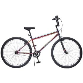 26 Inch Freestyle Bike for Teens, Steel Frame Single-Speed Bicycle with 2 Pegs , Front Caliper Brake and Rear V Brake