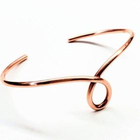 Handmade Sculpted Copper Teardrop Bangle
