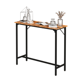 43-Inch Bar Table (Brown) - 209 lbs Capacity Pub Height Table with Durable MDF Top & Metal Frame, Ideal for Kitchen/Bar Counte