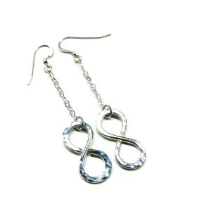 Sterling Silver Hammer Patterned Infinity Earrings