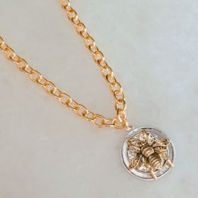 Bold And Antique Bee Chain Necklace