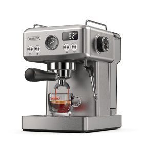 1350W Semi-Automatic Espresso Machine with Temperature Adjusting Mobile Filter Cold / Hot Espresso 20Bar Extraction Mocha Steam Temperature and C
