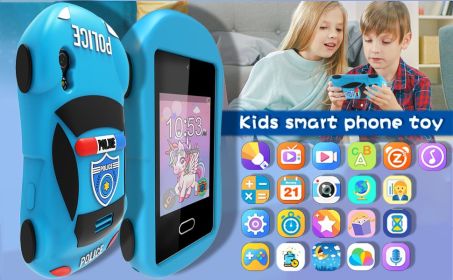 Youngsters Smart Phone for Girls Boy Youngsters Smart Phone Toys Youngsters Toy Smartphone Ages 3-12 with Dual Camera Game Music Player Learning (Color: Blue)
