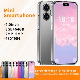 Student Phone 3+64GB Full HD Mini Cell Phone Small Smartphone 4.0" HD Touch Screen Android Phone With Fun Educational Learning Games Painting Car (Color: gray)