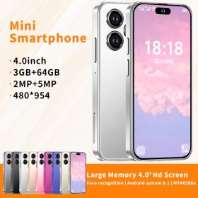 Student Phone 3+64GB Full HD Mini Cell Phone Small Smartphone 4.0" HD Touch Screen Android Phone With Fun Educational Learning Games Painting Car (Color: White)